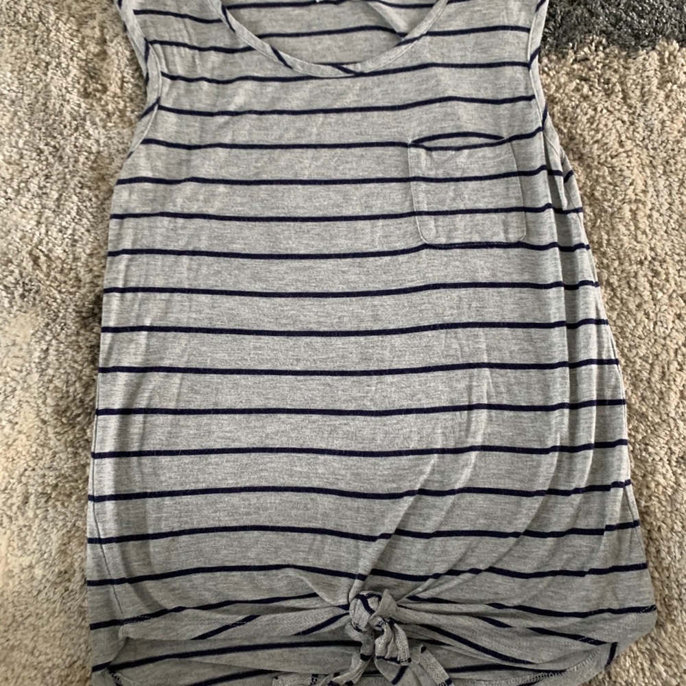Tank Top Gray Striped Shirt